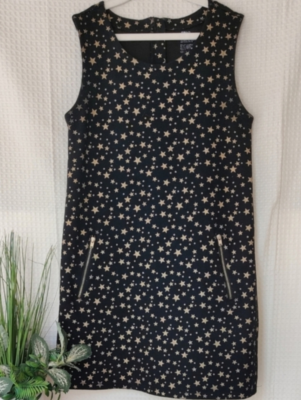 Epic Threads Shift Dress Girls Size L Gold Stars Print